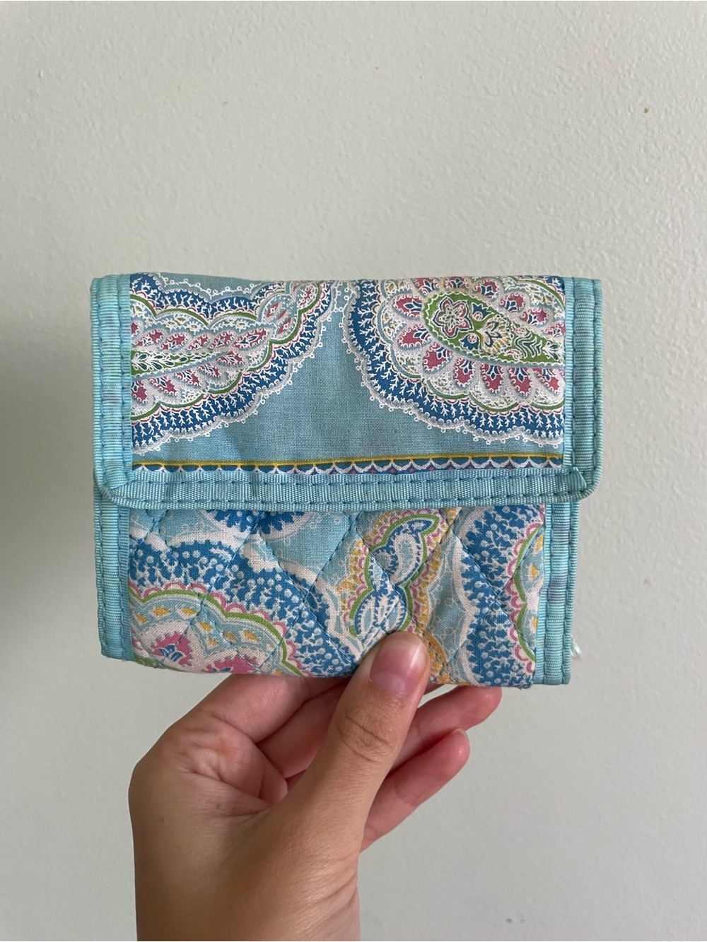 Blue Paisley Quilted Wallet